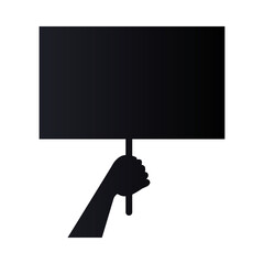 hand lifting protest placard icon