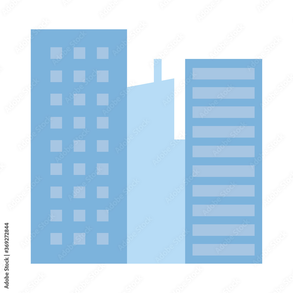 Wall mural buildings cityscape urban scene icon