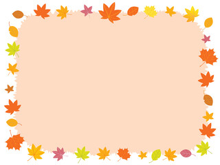 秋の紅葉のフレーム1赤