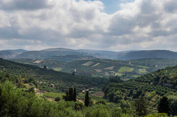 Fototapeta na wymiar panoramic view of the Cretan landscape.