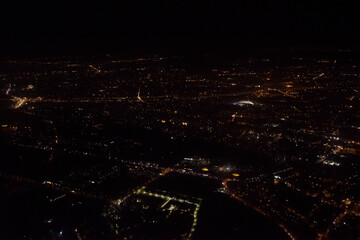 Night view of Belgrade from the air