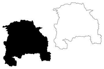 Sorocaba City and Municipality (Federative Republic of Brazil, Sao Paulo State) map vector illustration, scribble sketch City of Sorocaba map