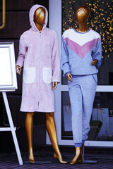 Girl mannequins in clothes