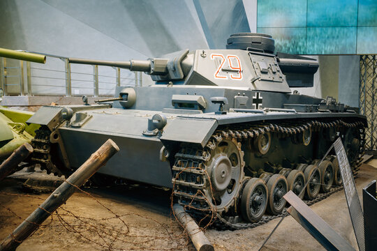 Panzer III tank used by Germany in World War II in Belarusian Museum Of Great Patriotic War in Minsk, Belarus