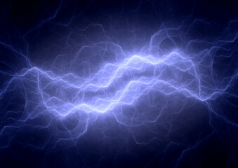 Blue plasma, abstract electrical lightning