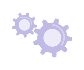 Cogwheels flat color vector object