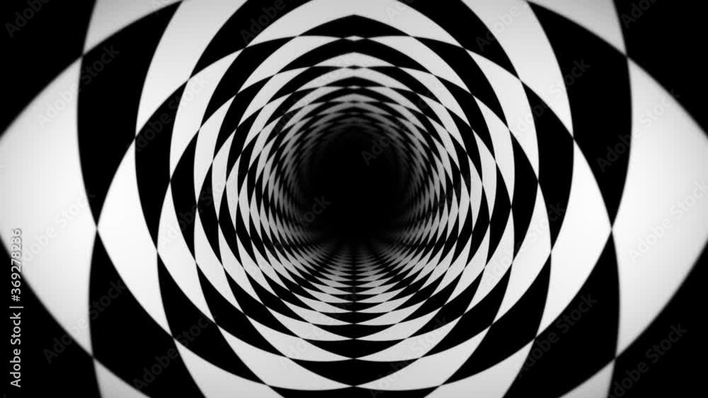 Aufkleber abstract checkerboard background seamless looping/ 4k animation of an abstract black and white tiles