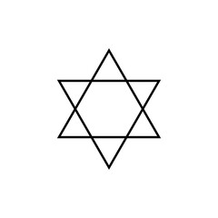 Star Of David, Hexagon Star Icon Vector Illustration