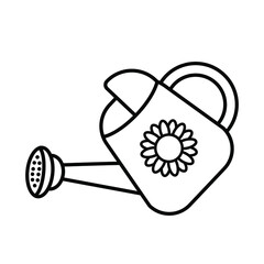 Watering can line icon on white background