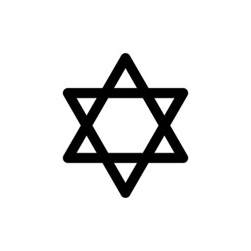 Star Of David, Hexagon Star Icon Vector Illustration