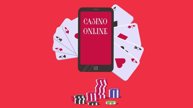 Mobile phone screen showing casino online text