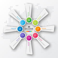 Obraz premium Business infographics template 8 steps ,Vector illustration.