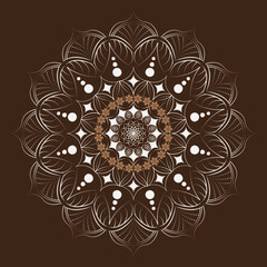 Mandala decoration  geometric round ornament. Stylized floral pattern  isolated colorful design element on a light background. Tribal ethnic arabic  indian  motif. Decorative vector illustration