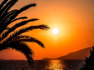 Naklejka na ściany i meble Greek sunset, Greece, Kos island