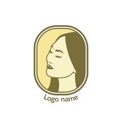 Logo in the image of an Asian girl. Vector.