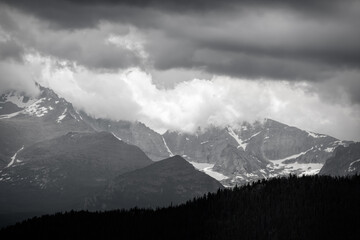 Winter mountain with clouds
