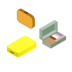 Suitcase isometry vector on white background