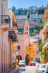 Traditional cozy greek street in city Nafplio, Greece