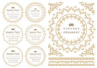 set of vintage design elements for design