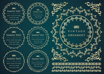 set of vintage design elements for design