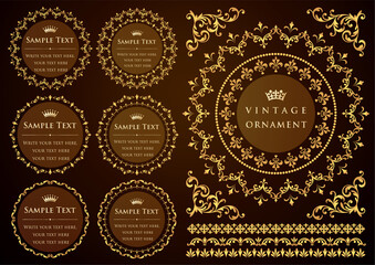 set of vintage design elements for design