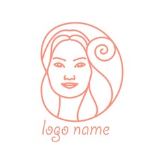 Logo in the image of a young girl. Vector.
