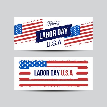 LABOR DAY USA BANNERS DESIGN TEMPLATE
