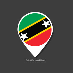 Saint Kitts and Nevis flag Vector marker with flags.	