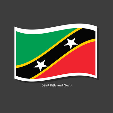 Saint Kitts and Nevis flag Vector waving with flags.