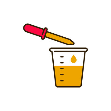recommend clip art: Urine analysis color line icon. Medical and scientific concept. Laboratory diagnostics. Pictogram for web, mobile app, promo. UI UX design element