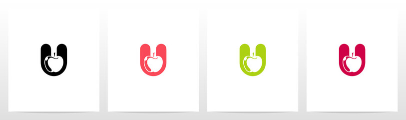 Apple On Letter Logo Design U © recehan
