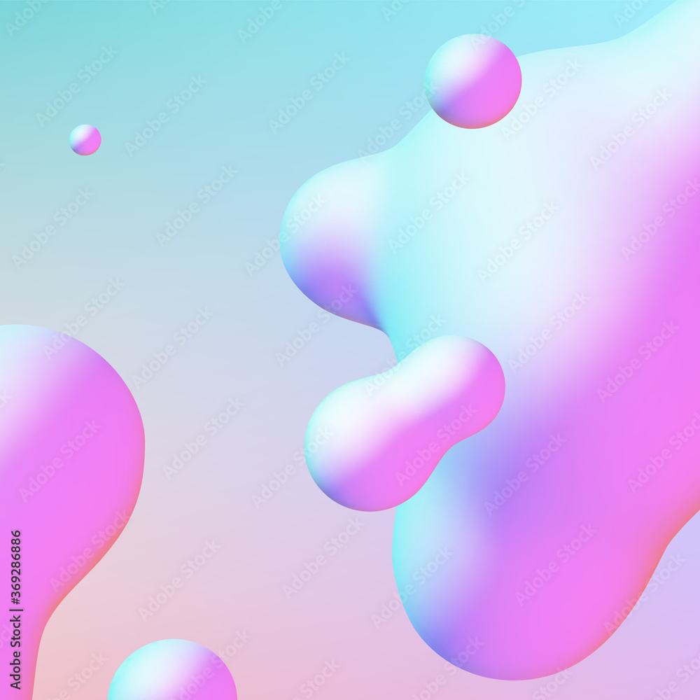 Poster fluid design liquid blobs with vibrant intense colors abstract background