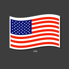 USA flag Vector waving with flags.	