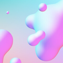 Fluid design liquid blobs with vibrant intense colors abstract background