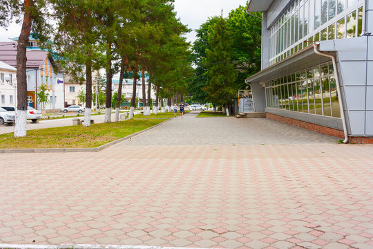 Abinsk city of the Krasnodar territory Proletarskaya street in the summer its pedestrian zone