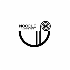 Noodle logo and restaurant logo icon , vector illustration