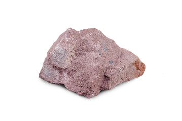 red sandstone rock on a white background.