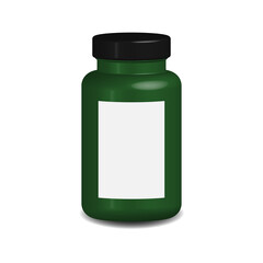 3D render vitamin or medicine jar with empty label