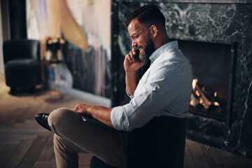 Businessman talking on a cellphone