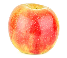 Ripe red apple close-up isolated on white background