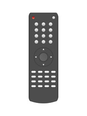 Black TV remote control 3d. Realistic remote control vector. Isolated on white background.
