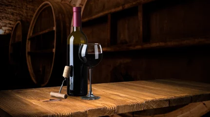  Row of vintage wine bottles in a wine cellar shallow © kishivan