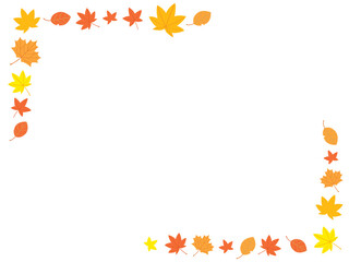 秋の紅葉のフレーム_コーナー