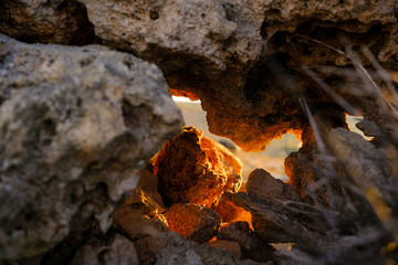sunbeam on the rocks