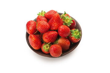 Strawberry. Fresh berries macro. Isolated on white.