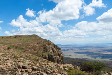 Fototapeta na wymiar View into the Valley from the eastern side of Platberg, close to Harrismith, Freestate, South Africa