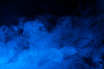 Blue steam on a black background.