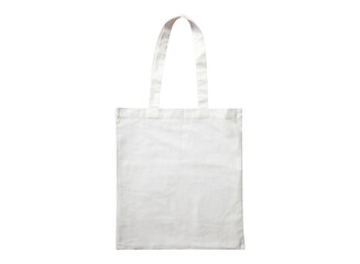 White fabric bag isolated on white background. Top view, mockup.