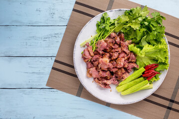 Fried fermented pork ribs tasty street food