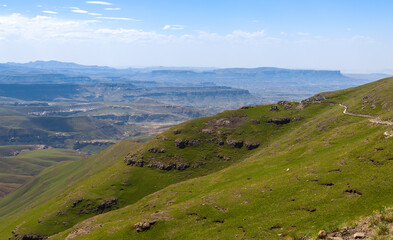 Fototapeta premium Panorama on the Sentinel Peak Hike, Royal Natal National Park, KwaZulu-Natal, South Africa
